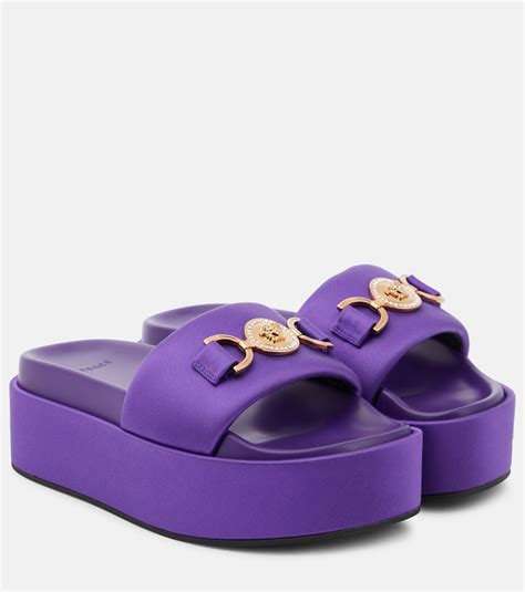 versace palazzo medusa beach slides|versace medusa detail round heels.